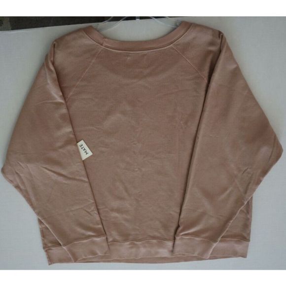 Mate the Label 748ROS3X Women's Sz 3X Rose Organic Terry Raglan Sweatshirt $120 - Picture 6 of 7